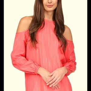 MICHAEL Michael Kors Striped Cold-Shoulder Top XS